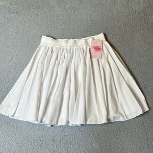 Eleloveph Skort Women S White Pleated Pull-On Mini Skort Golf Tennis Walking NEW